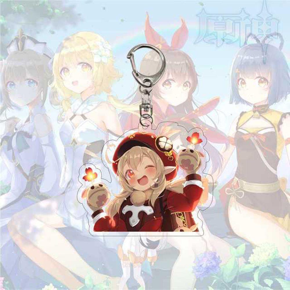 Darnell Phụ Kiện Móc Khóa Xe Hơi / Túi Xách Hai Mặt Trong Suốt Hình Anime Genshin Va Chạm