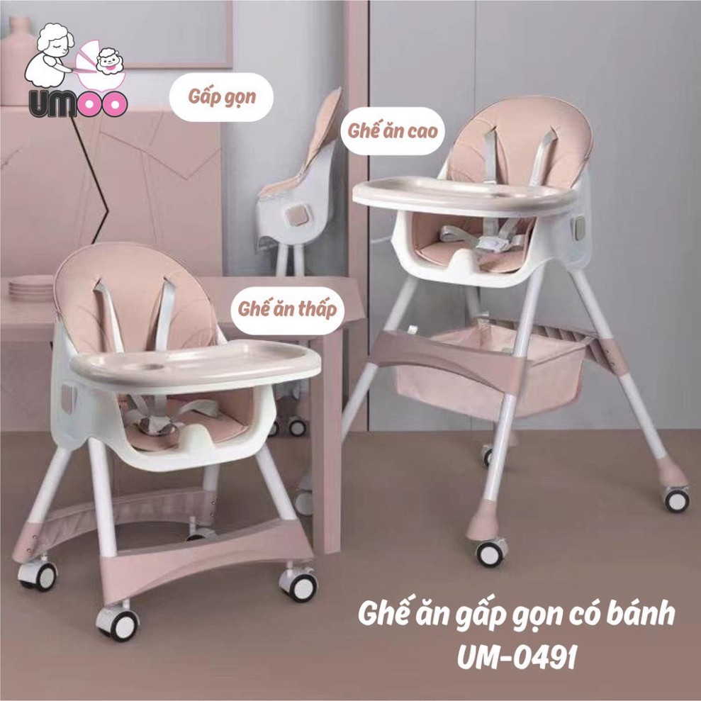 Ghế ăn gấp gọn có bánh Umoo UM - 0491