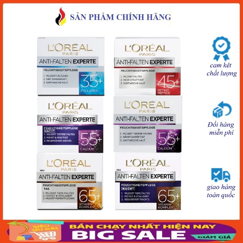 Kem Dưỡng Da Loreal ANTI-FALTEN EXPERTE 35+, 45+, 55+