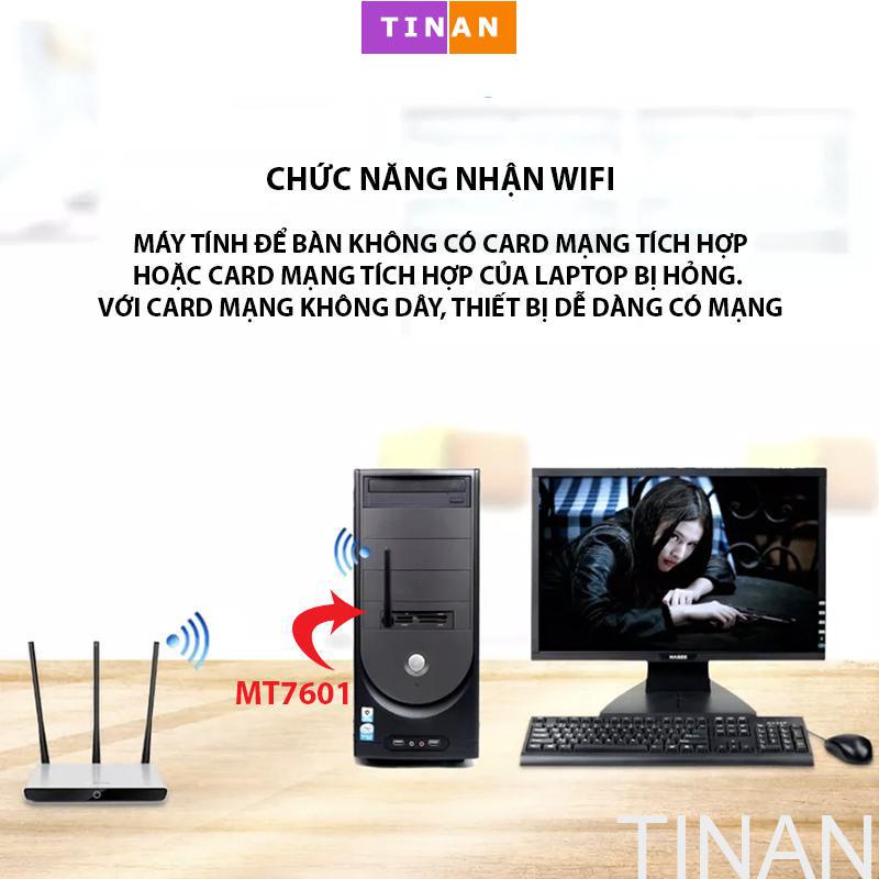 Card Mạng Không Dây 150Mbps MT7601, Đầu Cắm USB Cắm Máy Tính