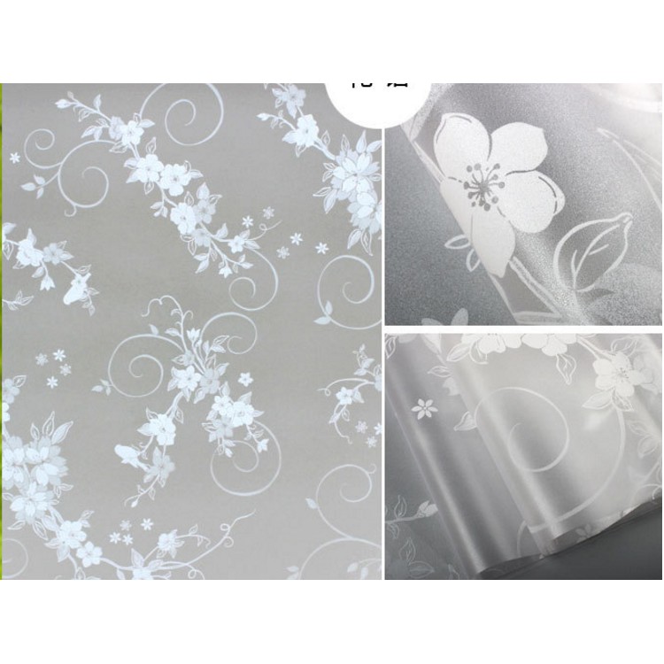 CUỘN 5M DECAL DÁN KÍNH CHIM HOA TRẮNG KHỔ 60CM CÓ KEO SẴN