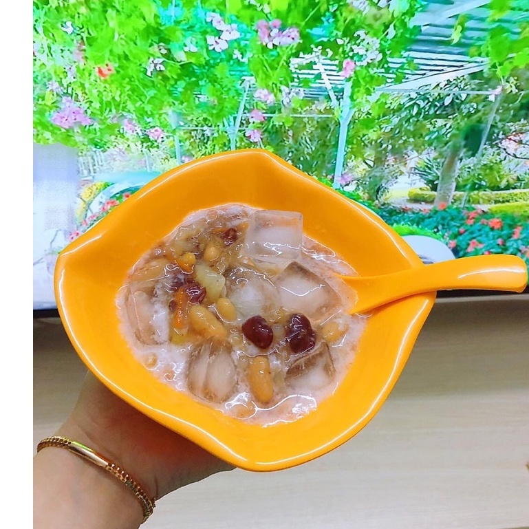 Tô vuông lượn sóng đựng kem,chè,trái cây ,bánh Plan,sữa chua nhựa Melamine