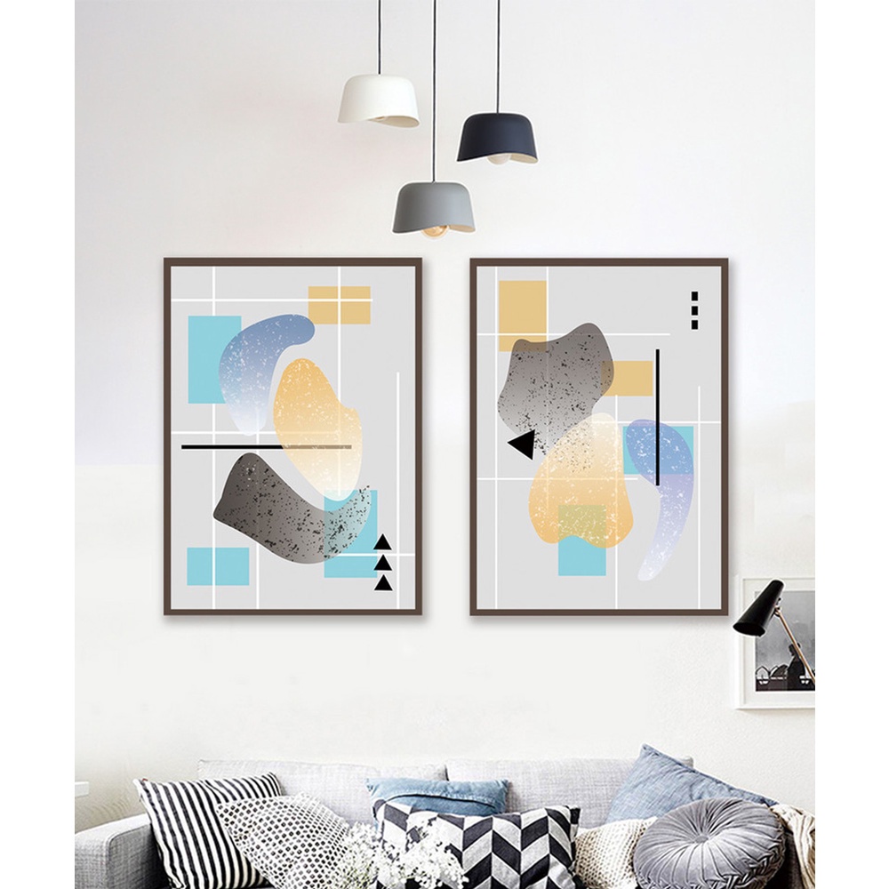 In hình ép gỗ Laminate TRANH TRỪU TƯỢNG - Mẫu 18 (2 HCN 2x30x40, 2x40x60). In ảnh theo yêu cầu