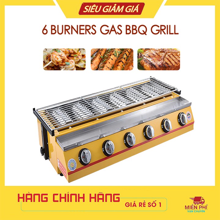 Bếp nướng hàu bằng gas, nướng hải sản, thịt bbq sử dụng ga 6 đầu đốt ETON ET-K233