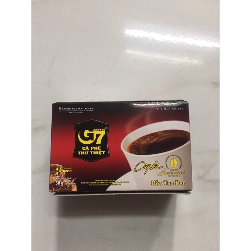 Cà Phê G7 Đen Không Đường hộp 15 gói - Cafe Hoà Tan Trung Nguyên(ko tem)