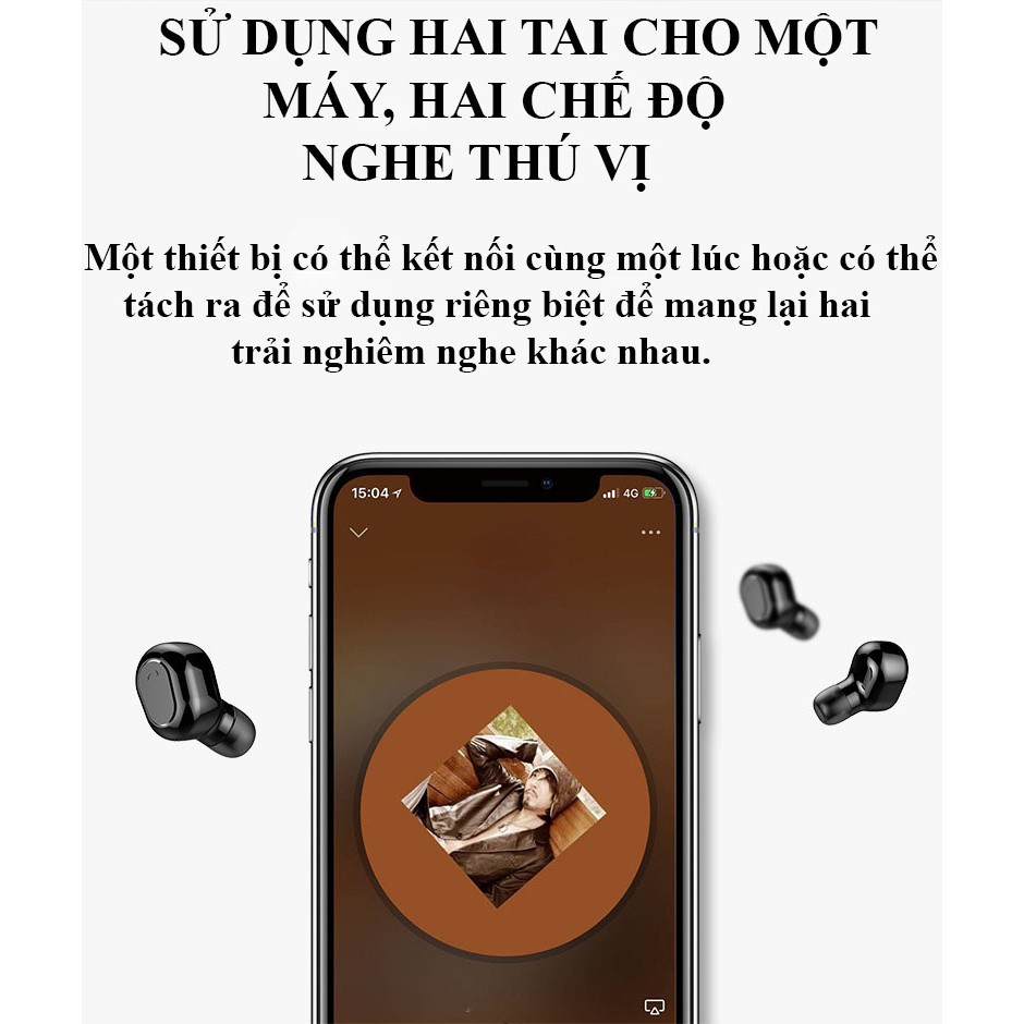 Tai nghe Bluetooth Note time M8W tàng hình mini siêu nhỏ siêu rẻ,dung lượng pin khủng dùng cho mọi loại máy DC669