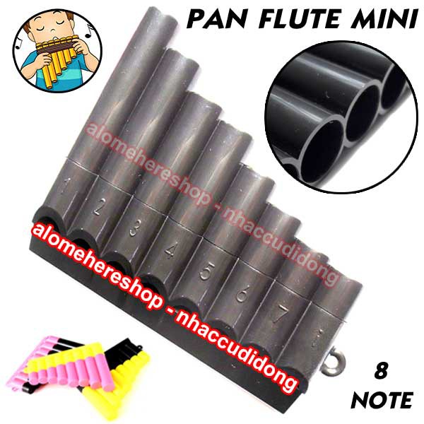 Sáo Ống Pan Flute Mini 8 Lỗ  Màu Đen Siêu Kute