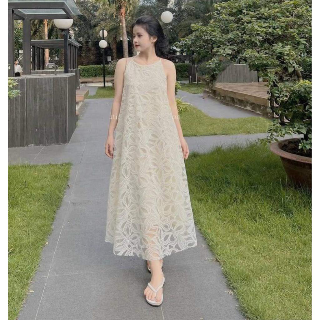 Váy Bầu Đầm Bầu 2 Dây Dáng Maxi Chất Ren Thiết Kế Xinh Xắn Đi Chơi ,Đi Làm A096 Lin Store66