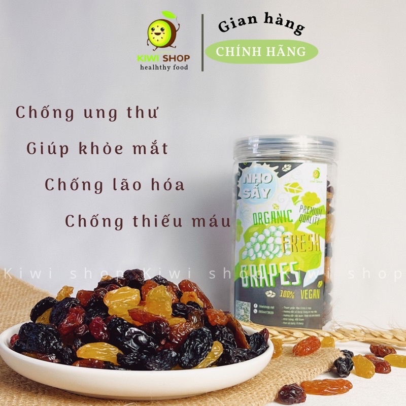 Nho Chile 3 màu sấy khô hũ 450GR *KIWISHOP*