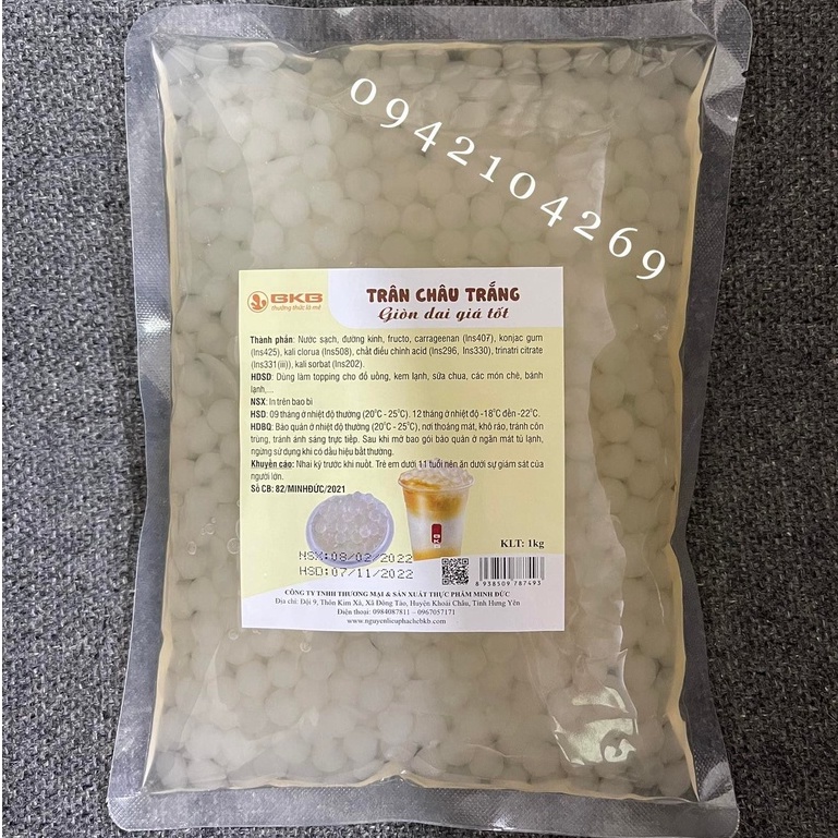 Thạch Trân châu 3q Trắng Anan/BKB gói 1kg/ Thạch Trân châu 3q Đen Caramen Anan/BKB Thơm giòn gói 1kg