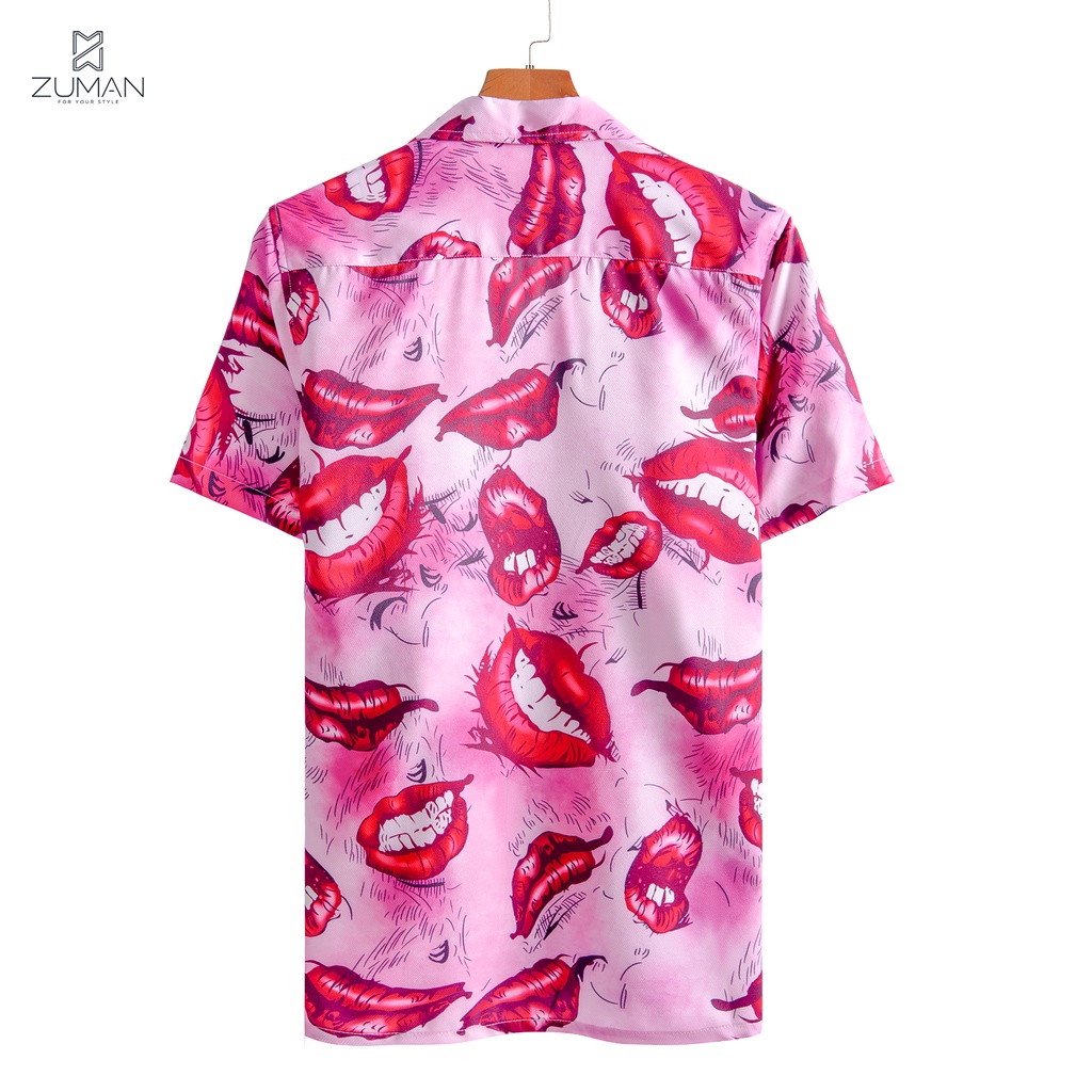 Áo sơ mi nam họa tiết tay ngắn CZLIPS Shirt ASM142 ZUMAN form suông, chất lụa cao cấp, thoáng mát
