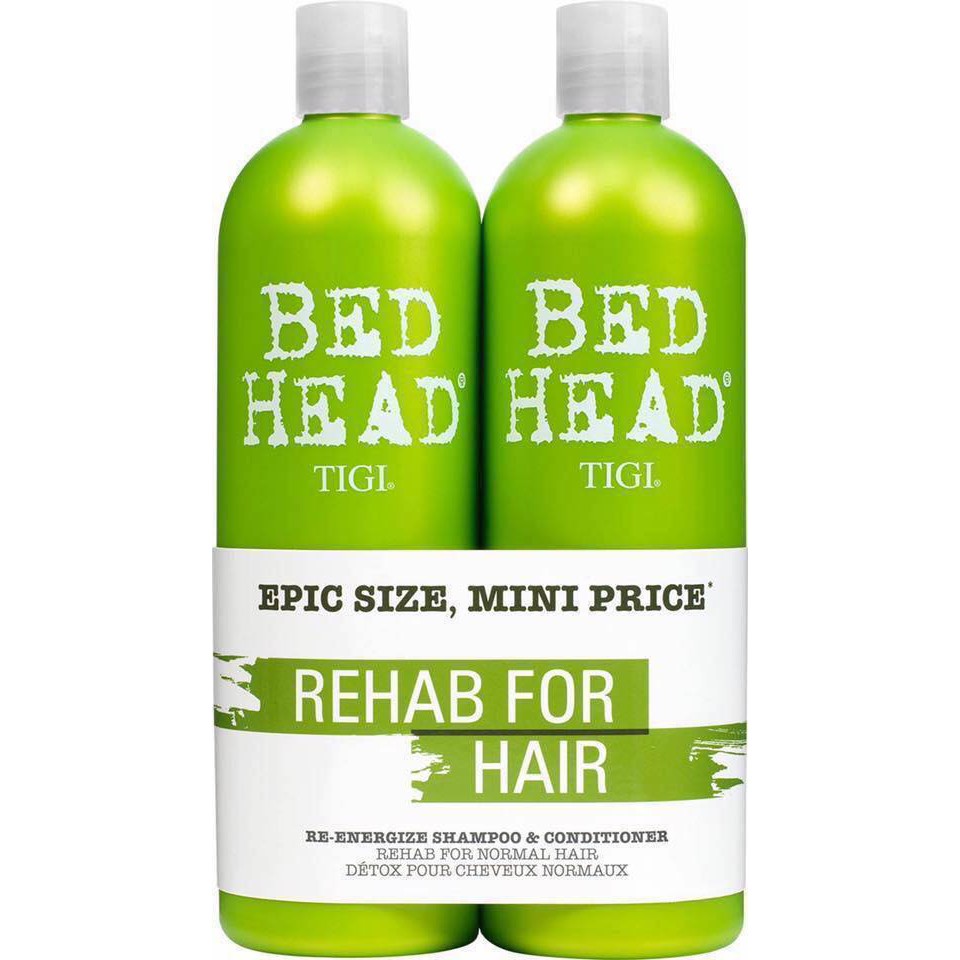 Cặp dầu gội - xả Tigi Bed Head xanh lá cho tóc chuyên gãy rụng 750ml