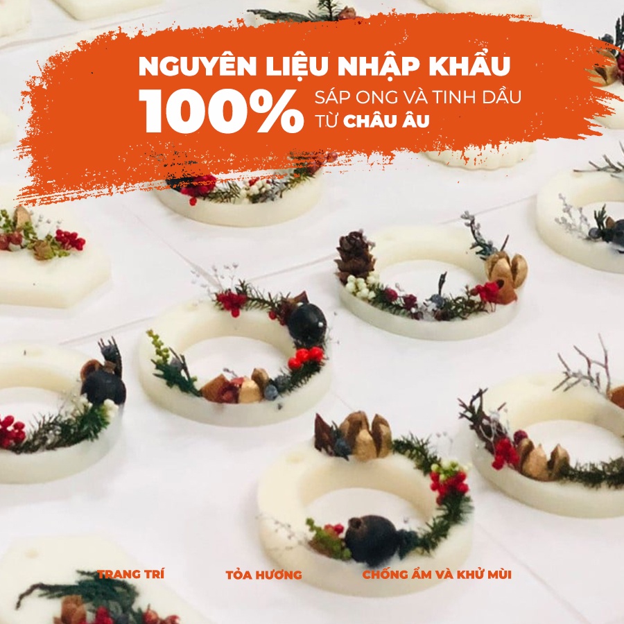 Sáp Thơm Tinh Dầu LoveDear - Decor Phụ Kiện Trang Trí, Quà Sinh Nhật - Làm Thơm Phòng Orange Cinnamon 30g Tỏa 3 tháng