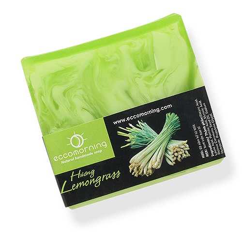 Xà Bông Thiên Nhiên Handmade eccomorning Hình Vuông Hương Sả - Lemongrass Soap