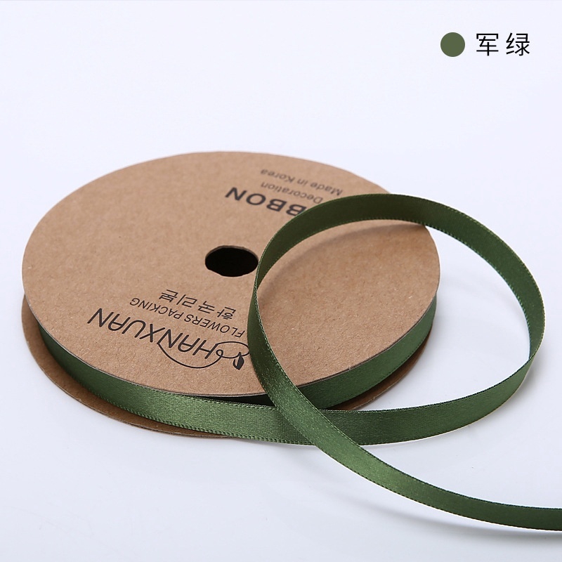 Cuộn dây ruy băng hai mặt 10mmx10Yards bằng Polyester Satin dùng trang trí bánh/ gói quà thủ công diy kiểu Hàn Quốc
