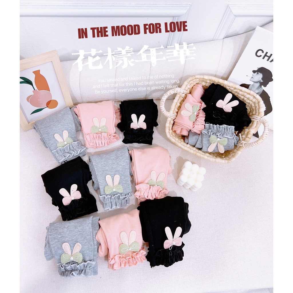 Quần legging/ quần thun ôm bé gái vải cotton len xịn co giãn dày dặn