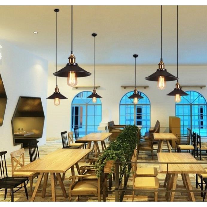 Bộ 2 đèn thả trần trang trí hình nón lá, đèn thả bàn ăn