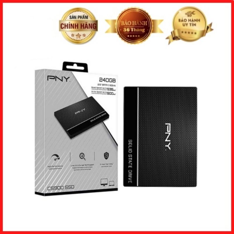 Ổ cứng SSD PNY CS900 240GB, hỗ trợ cài win10Pro bản quyền /phần mềm miễn phí,bảo hành 36 tháng chính