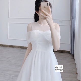 Váy kỉ yếu, váy trắngđính ngọc , đầm dự tiệc