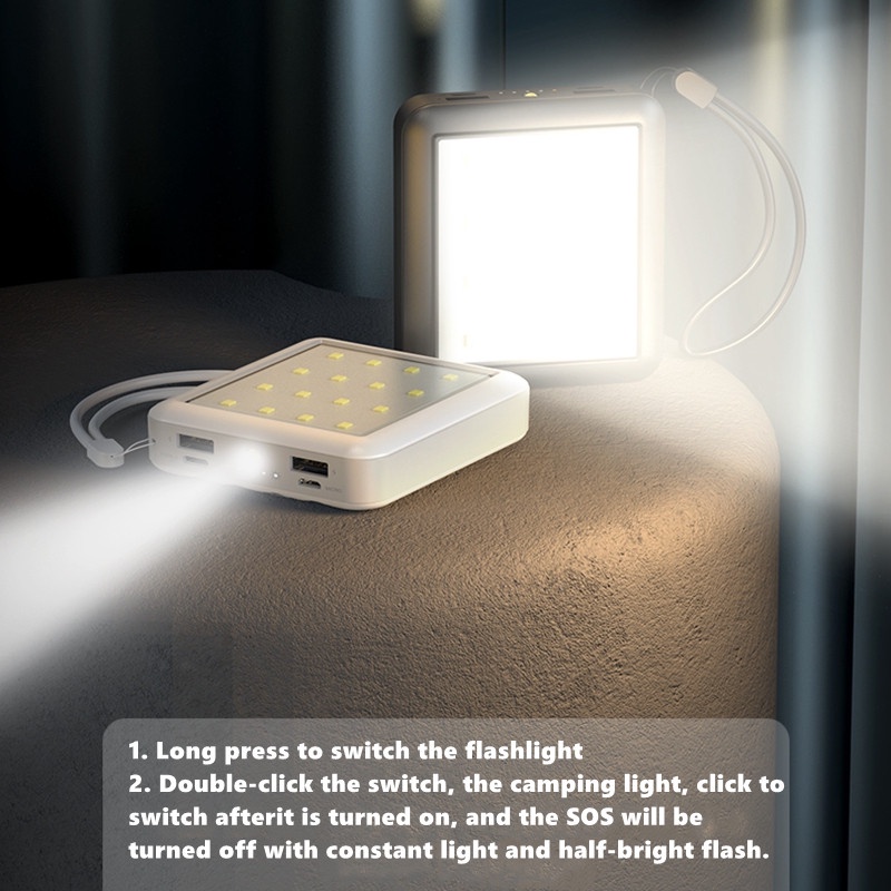 Sạc dự phòng ym484 20000mah 3 đầu ra micro usb tích hợp cáp sạc thích hợp cho Iphone