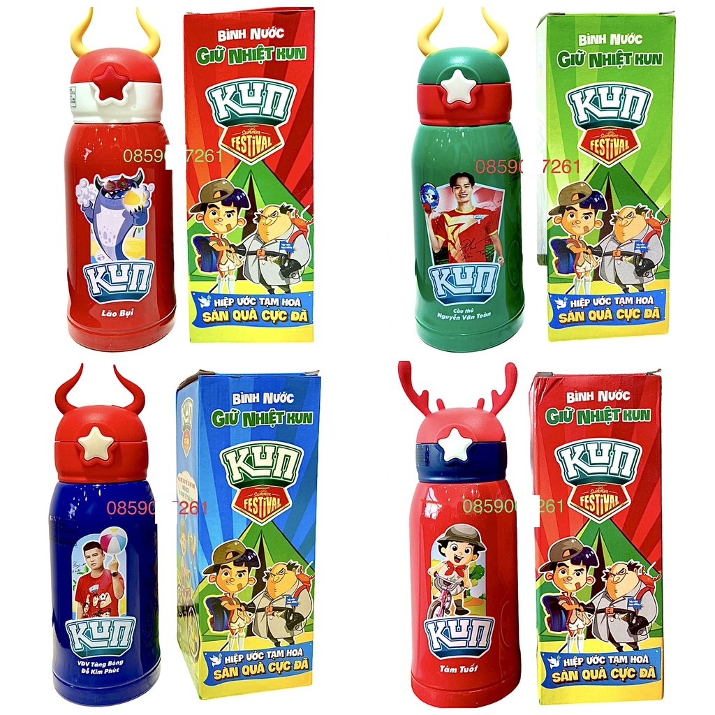BÌNH NƯỚC GIỮ NHIỆT - QUẠT KUN QUẠT SẠC CẦM TAY MINI (QUÀ TẶNG KUN)