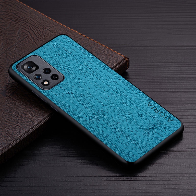 Ốp Bao Da Điện Thoại Họa Tiết Vân Gỗ Tre Sang Trọng Cho xiaomi redmi note 11 pro 11t 5g funda