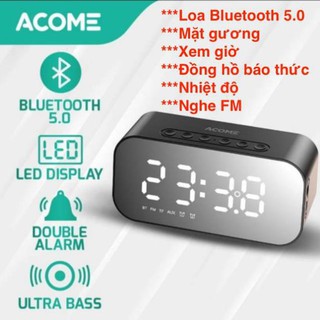 Loa Bluetooth 5W Màn Hình LED - Hỗ Trợ Mặt gương, Xem giờ, Đồng hồ báo thức, Nhiệt độ , Nghe FM-ACOME A5-CHÍNH HÃNG