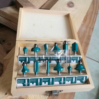 BỘ 12 MŨI PHAY CÁN 8MM CHÍNH HÃNG TOTAL MODEL: TACSR1121