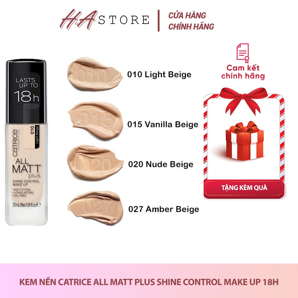 Kem Nền Catrice All Matt Plus Shine Control Make Up 18h