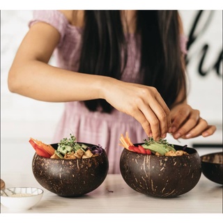 Combo Chén Gáo Dừa + Thìa Gỗ Cao Cấp - Hàng Mỹ Nghệ Bến Tre