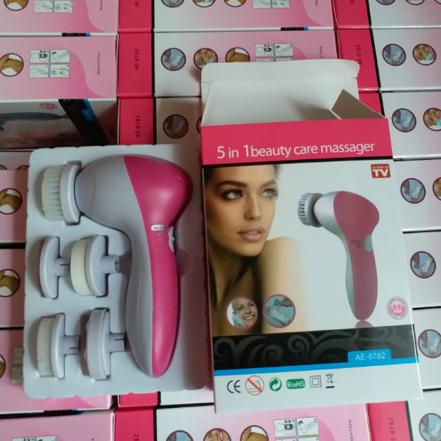 Máy rửa mặt 5 in 1, massage 5in1 dùng kèm sữa rửa mặt, loại bỏ chất nhờn,