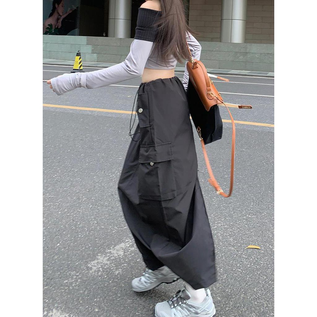 Chân Váy Lưng Cao Phối Dây Rút Xẻ Tà Thời Trang Cá Tính Dành Cho Nữ 62367