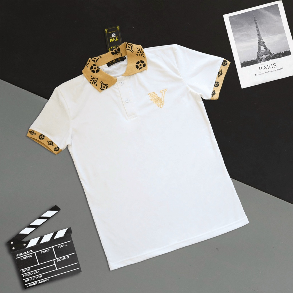 Áo Thun Nam Cổ Trụ Phối Hình In Cổ Tay Ngắn Chất Cotton Mềm Mịn Chuẩn Dáng Men [NEW UNISEX]