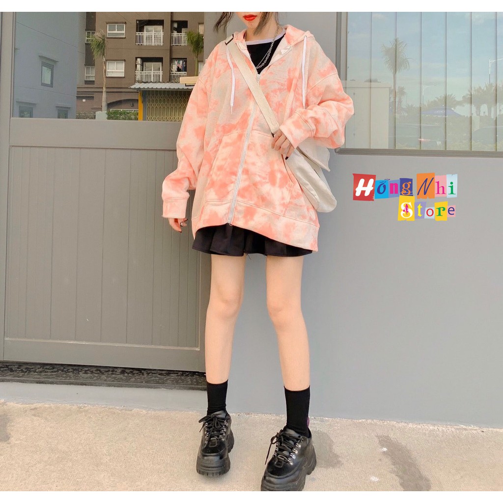 Áo Khoác Hoodie Zip 3D Oversize Ulzzang Unisex Loang Màu Hoạ Tiết Dáng Rộng - MM | BigBuy360 - bigbuy360.vn