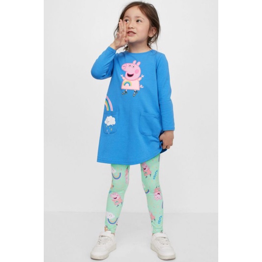 Set áo váy kèm quần legging HM China chính hãng sz từ 1.5-2y đến 10-11y