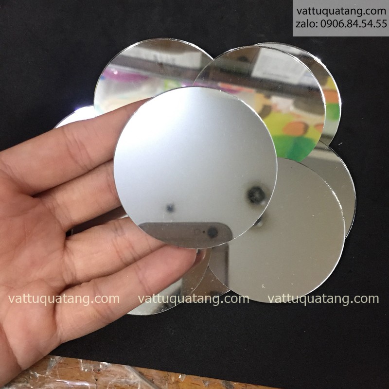 Combo 50 cái Phôi Huy hiệu gương , gương soi bỏ túi 5.8,7.5 cm