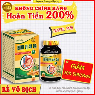 (Rẻvôđịch)  Viên Dạ Dày Bình Vị An Dạ ( 60 viên ),Hỗ Trợ Điều Trị Dạ Dày, Đại Tràng ( Hàng chính hãng công ty NCT3 ) .