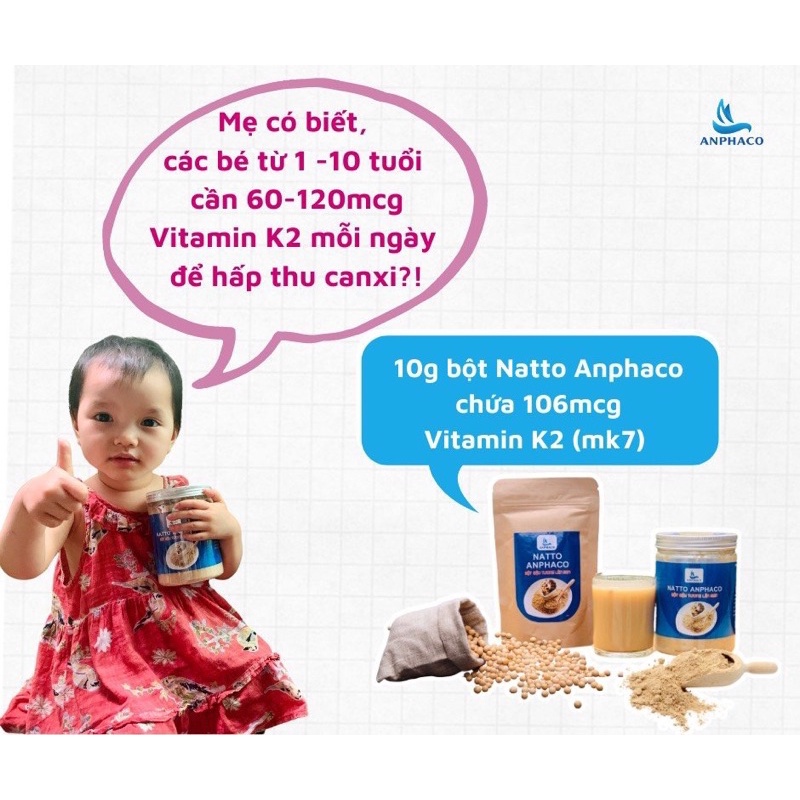 NATTO ANPHACO bột đậu tương lên men🌟 SIÊU THỰC PHẨM ☀️hết táo bón, điều hoà huyết áp, giảm nguy cơ đột quỵ tai biến