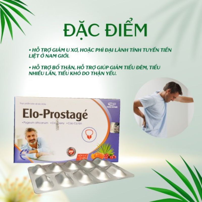 Elo-Prostage hộp 30 viên Elo Prostage hỗ trợ bổ thận, giảm tiểu đêm, tiểu khó ở nam giới