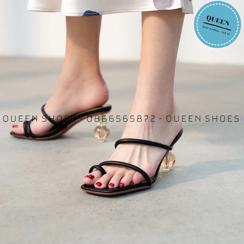 Giày sandal cao gót nữ, guốc nữ gót nhọn 7 phân quai mảnh xỏ ngón - SD29