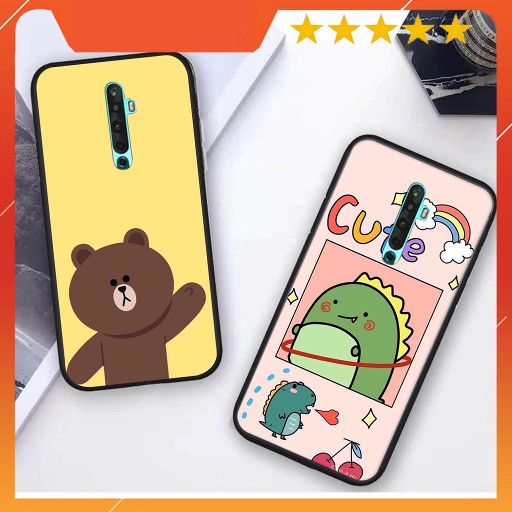 Ốp lưng Oppo RENO 2 / RENO 2F in hình khủng long , gấu nâu xinh xắn, siêu cute  mà còn vô cùng RẺ -ĐẸP