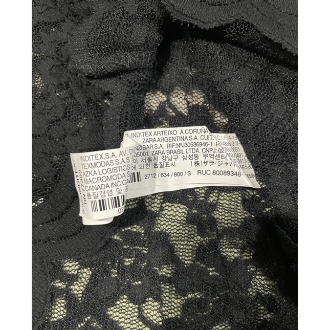 Áo Zara Auth Tuồn Ren Đen Sexy Size S