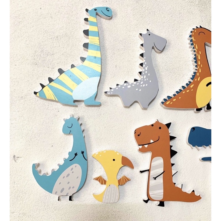 Set tranh dán tường decor Khủng Long Luhau DINO trang trí phòng cho bé