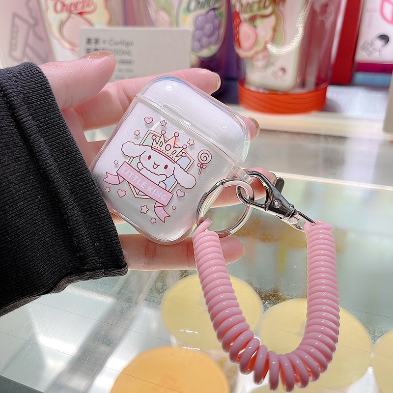 Vỏ Bảo Vệ Hộp Sạc Tai Nghe airpods 1 2 Pro 3rd Generation Pro 1/2 Trong Suốt Chống Sốc Họa Tiết Hoạt Hình Kèm Dây Đeo Kiểu Nhật Hàn