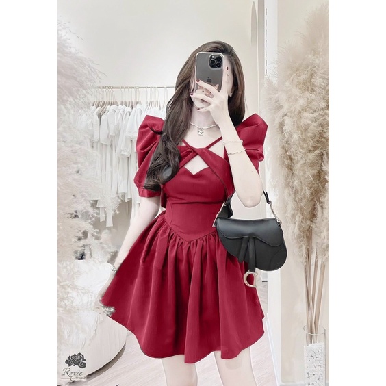 Đầm chéo ngực tay bồng bigsize 60-90kg ( BÈO BÉO BIGSIZE )