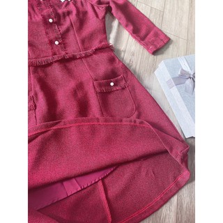 VÁY DẠ TWEED ĐỎ