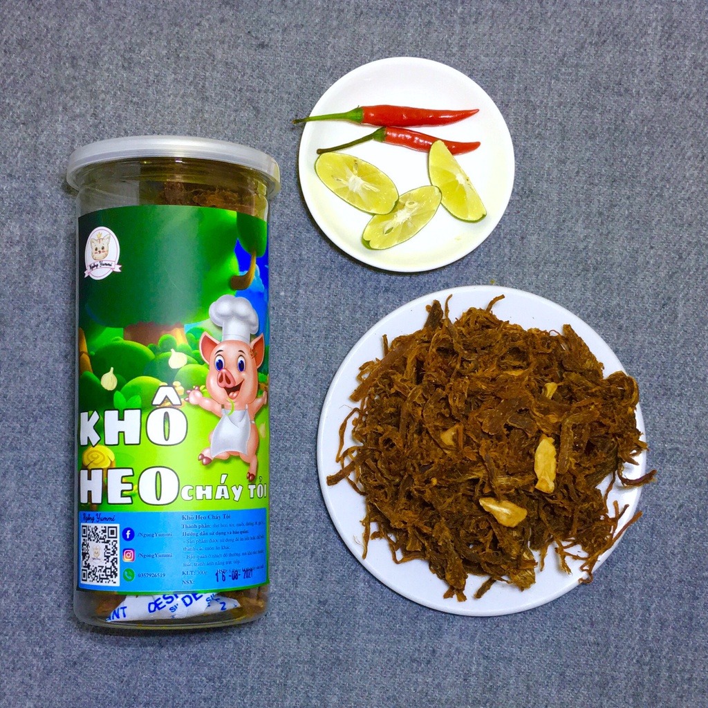 Khô Heo Cháy Tỏi 300g, Khô Heo Cháy Tỏi Loại 1 Ngỗng Yummi, Đồ Ăn Vặt Hà Nội Vừa Ngon Vừa Rẻ Giá, An Toàn VSTP