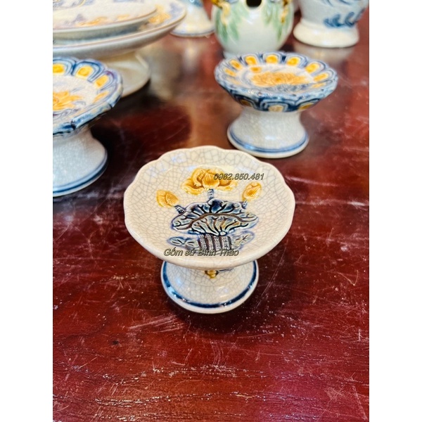 Chân nến thờ men rạn Bát Tràng - hàng loại 1