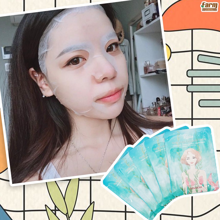 Mặt Nạ Dưỡng Ẩm Cấp Nước Từ Cỏ Biển SeoulRose Rosie Hydrating Seagrass Mask 25g - skinhub