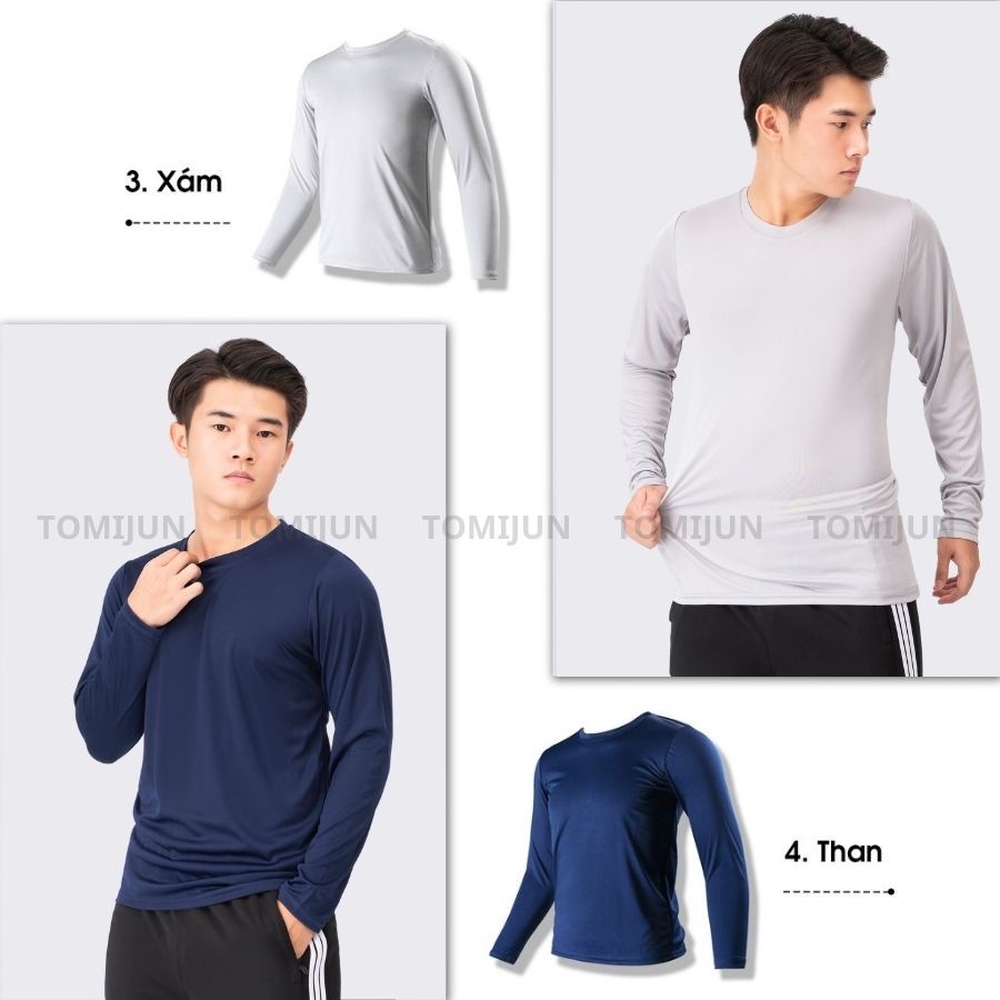 Áo thun nam tay dài, áo giữ nhiệt thể thao nam body co giãn, giữ ấm, màu sắc trẻ trung và năng động
